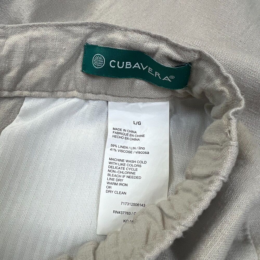 CubaVera Men’s Linen Blend Drawstring Pants Large Coastal Casual Stretch - Picture 3 of 3